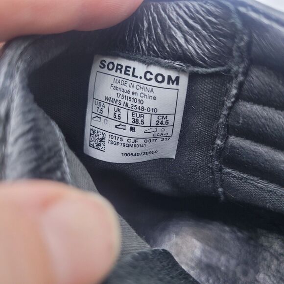 Sorel Danica Short Ankle Boots Women's Black Side Zip Leather Bootie Size 7.5 - Picture 9 of 9